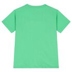 Boys Green Cotton Polo Logo T-Shirt, 1, hi-res