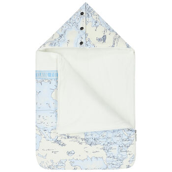 Blue & Ivory Geo Map Baby Nest