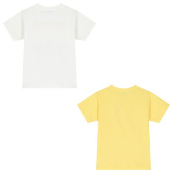Boys White & Yellow T-Shirts ( 2-Pack )