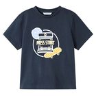 Boys Navy Blue Skate Board T-Shirt, 1, hi-res