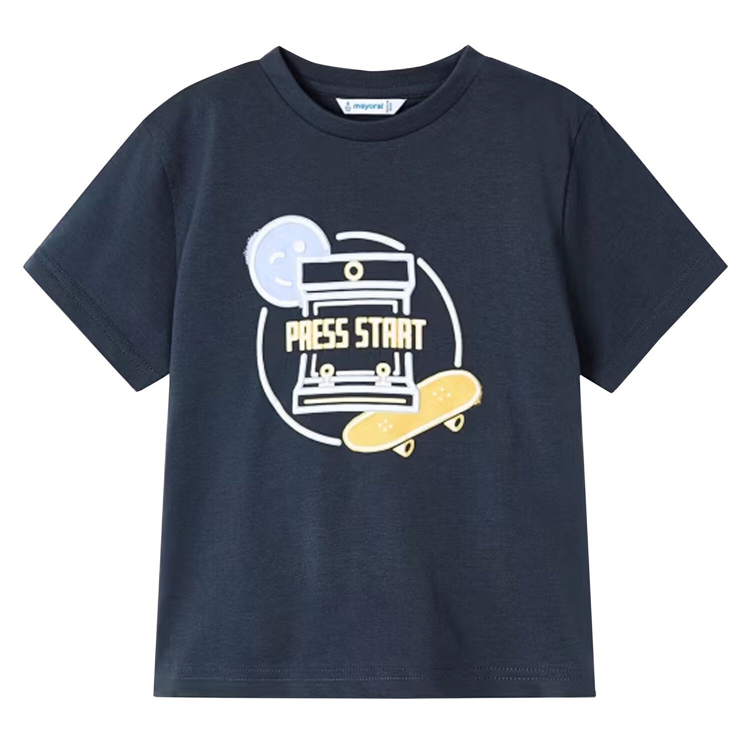 Boys Navy Blue Skate Board T-Shirt, 1, hi-res image number null