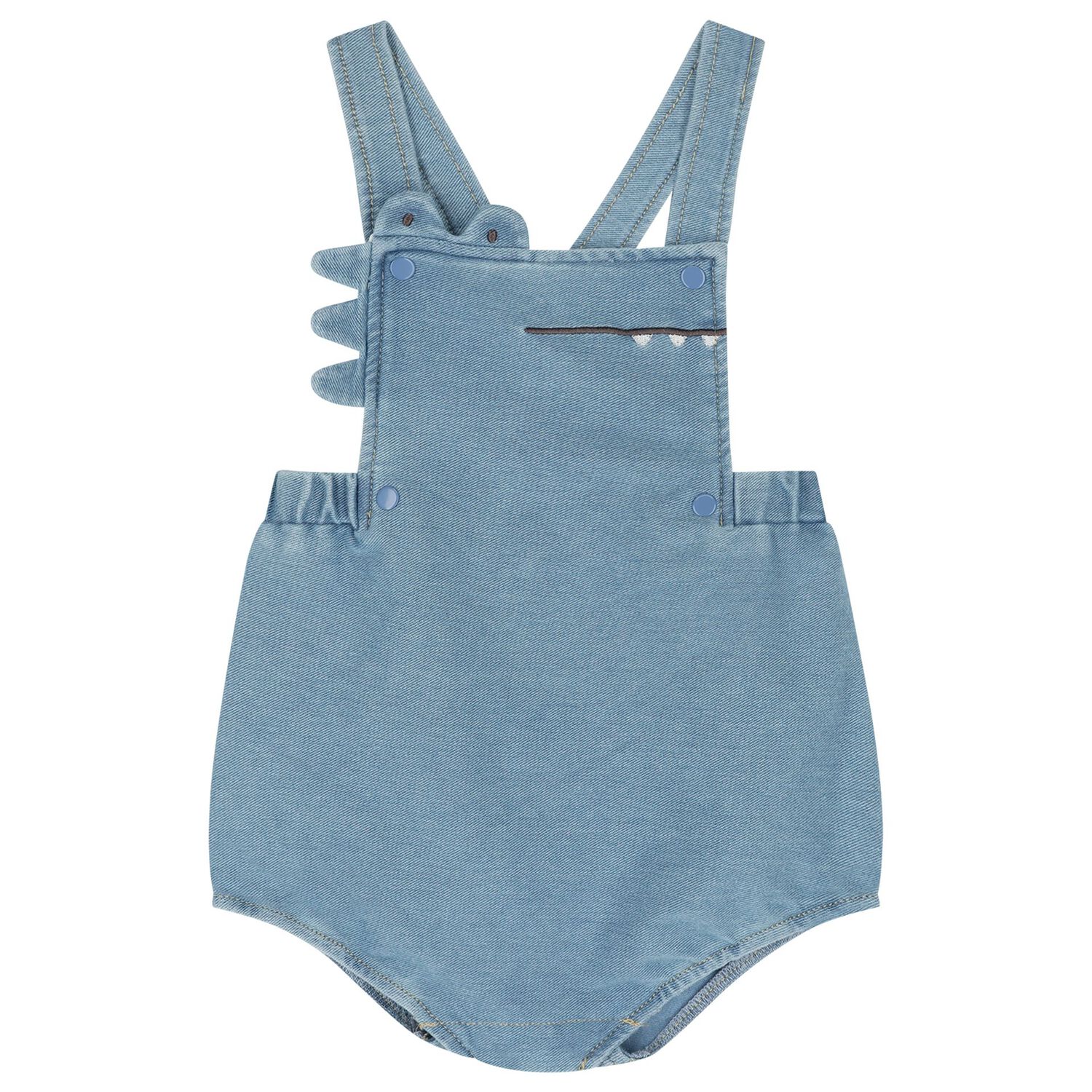 Baby Boys Blue Denim Crocodile Romper Set, 1, hi-res