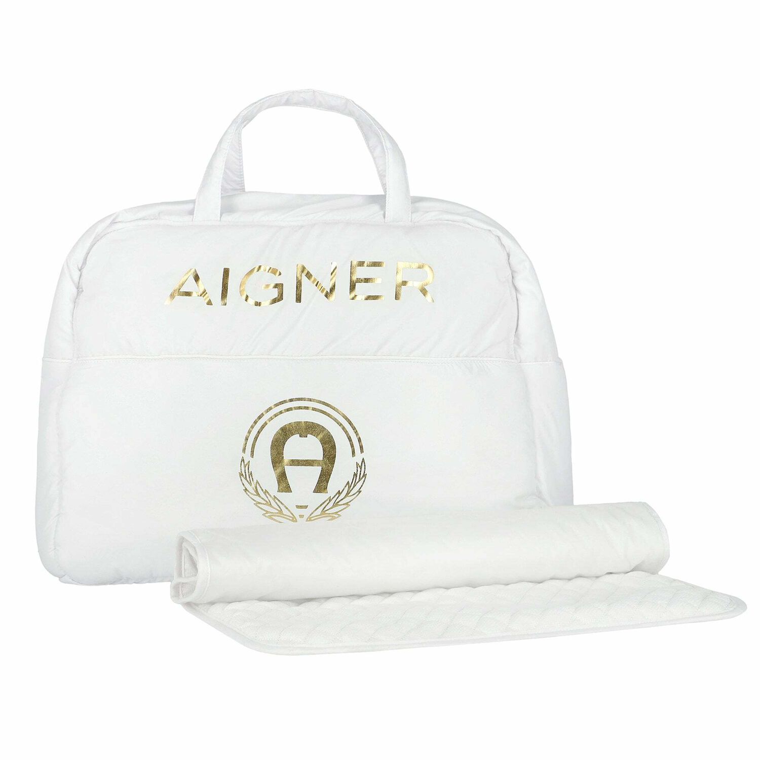 White & Gold Baby Changing Bag, 1, hi-res image number null