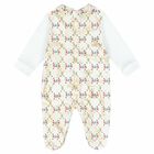White & Beige Geo Map Babygrow, 1, hi-res