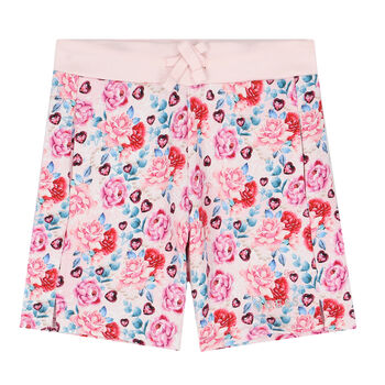 Girls Pink Floral Shorts