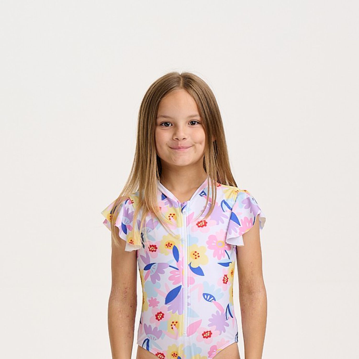 Girls Multi-Coloured Floral Swimsuit, 1, hi-res image number null