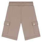 Younger Boys Beige Logo Shorts, 3, hi-res