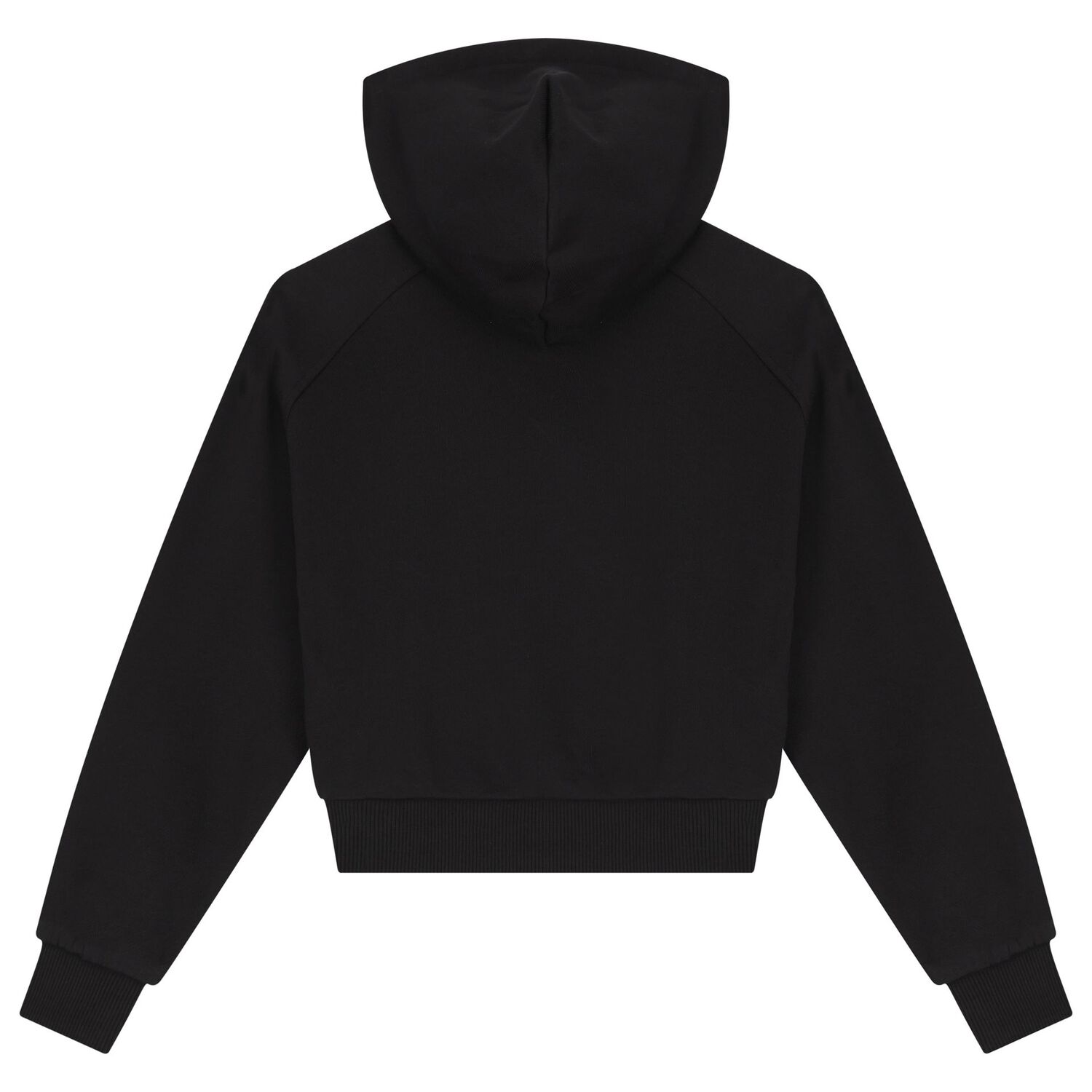 Girls Black Logo Hooded Zip Up Top, 1, hi-res image number null
