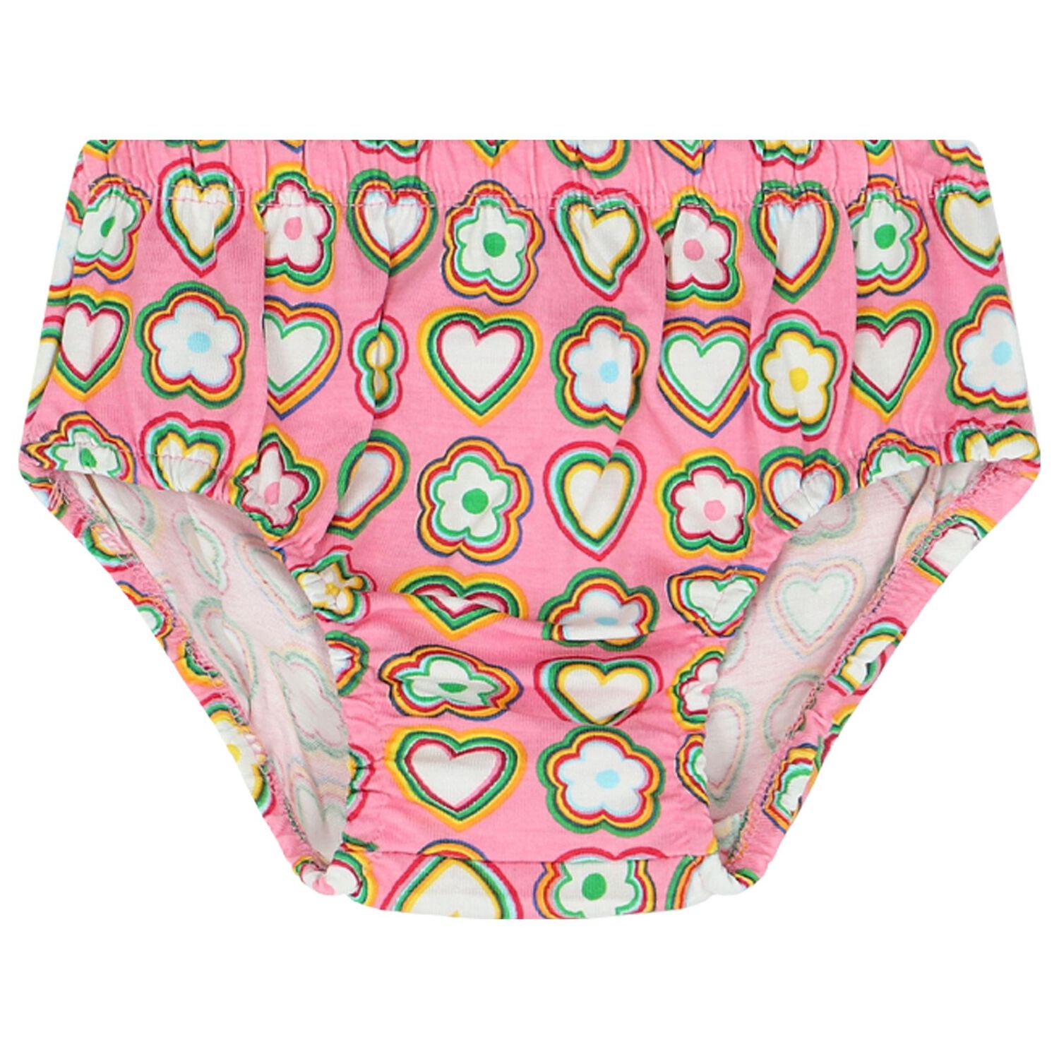 طقم بنات فستان بطبعة باللون الزهري, 1, hi-res