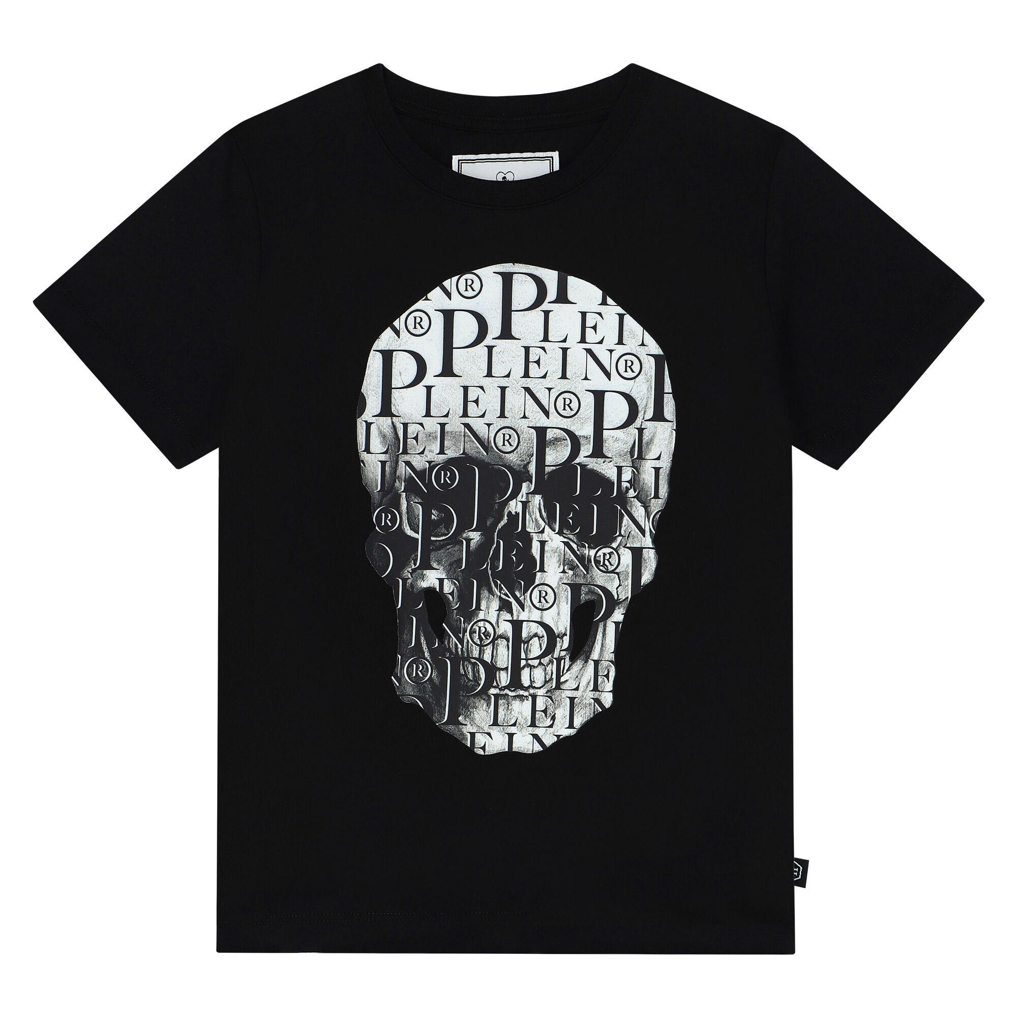 Philipp Plein Junior Black Skull Logo T shirt Junior Couture UAE