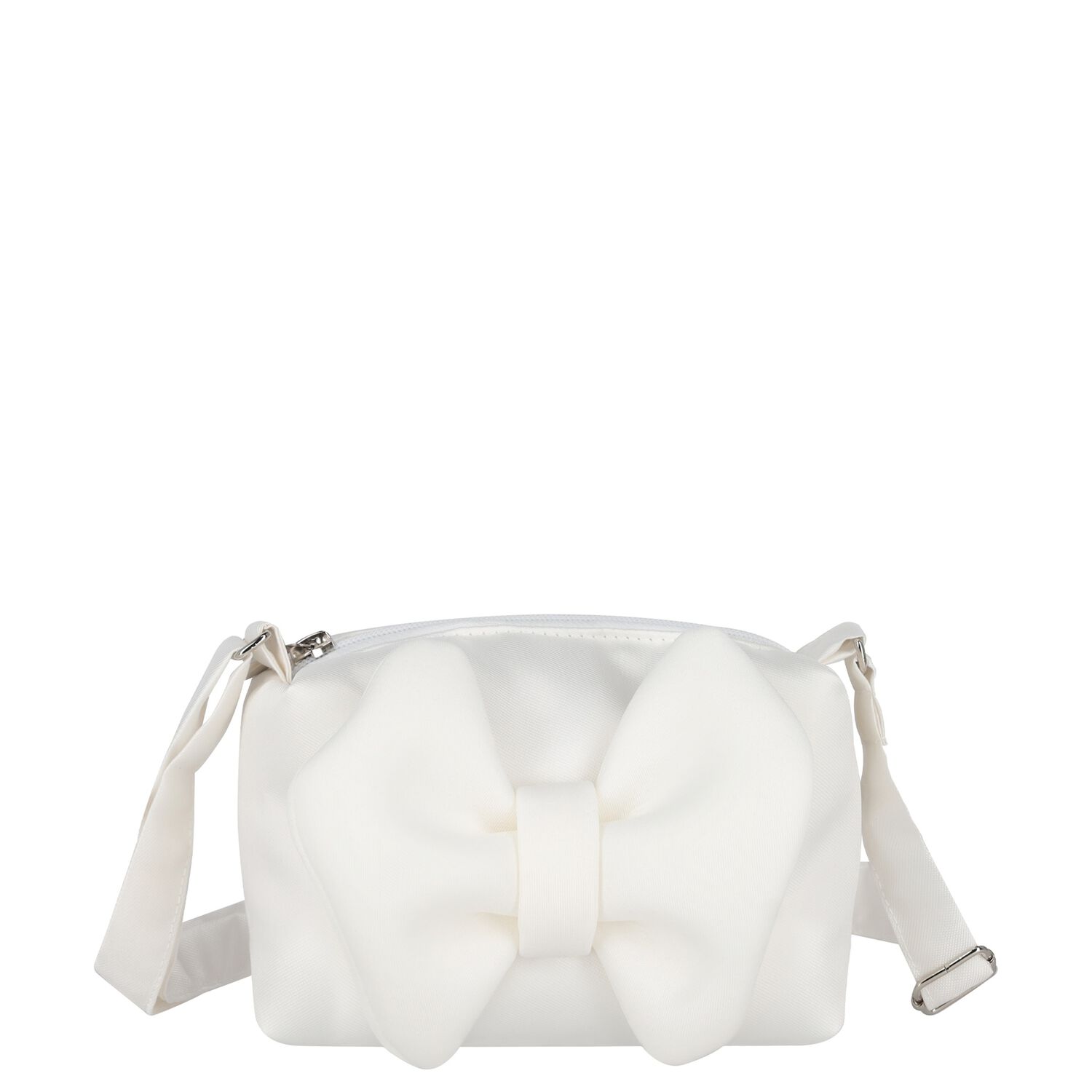 Girls White Bow Bag, 1, hi-res