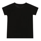 Girls Black Happy Face T-Shirt, 1, hi-res