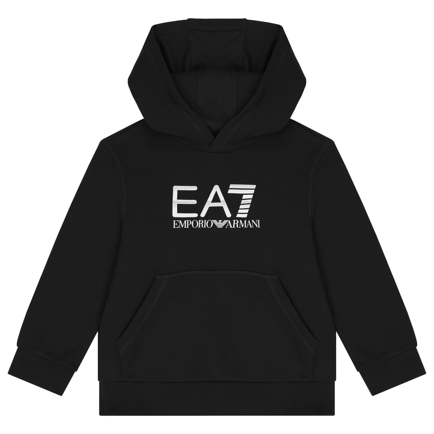 Boys Black Logo Hooded Top, 1, hi-res image number null
