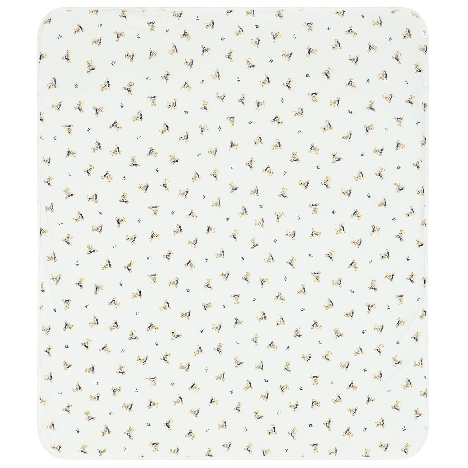 Ralph Lauren Baby Boys White Printed Blanket Junior Couture UAE