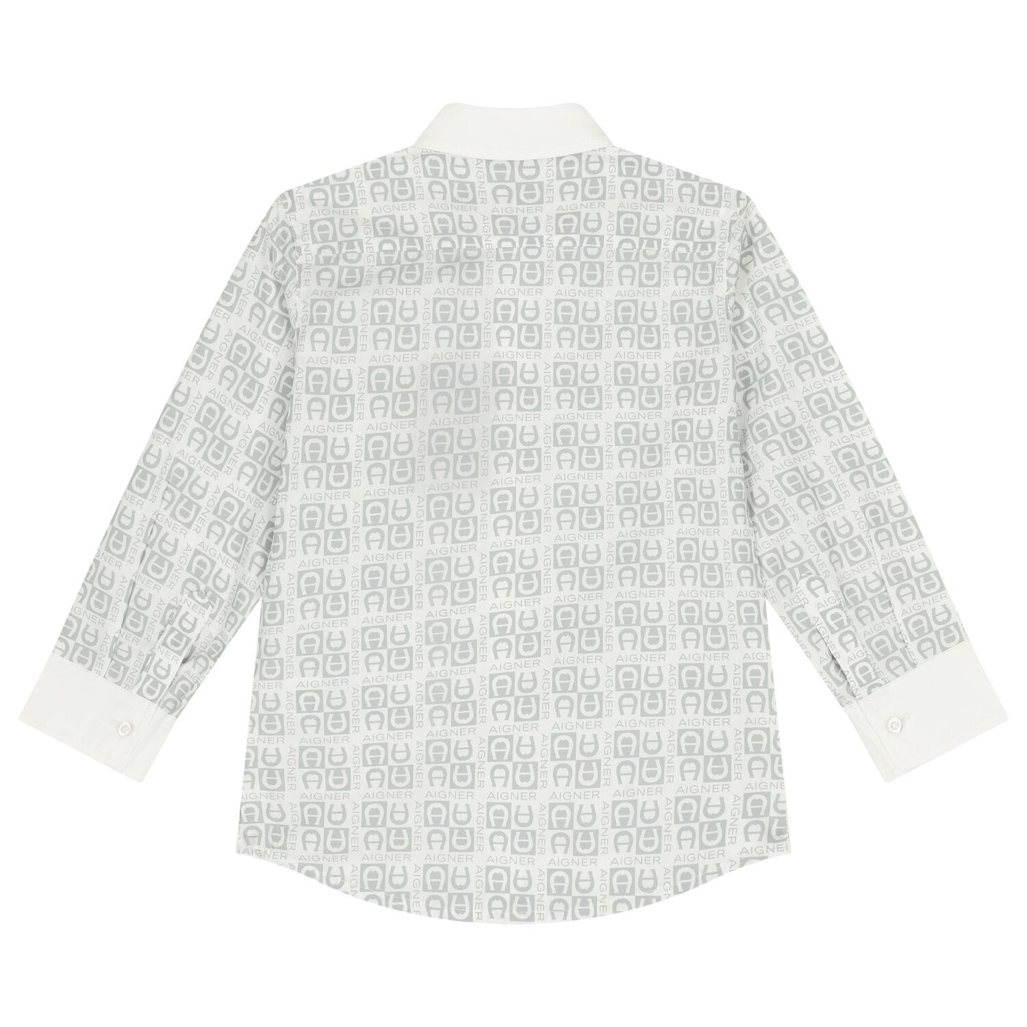 تيشيرت أولاد بالشعار باللون الأبيض و الرمادى, 1, hi-res