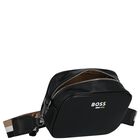 حقيبة جلد بالشعار باللون الأسود, 1, hi-res