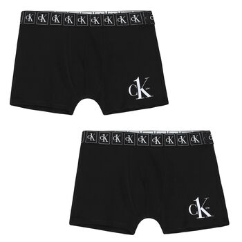 Boys Black Boxer Shorts (2-Pack)