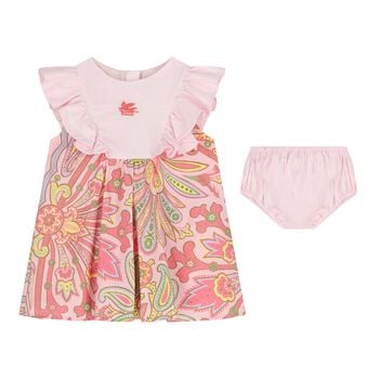 Baby Girls Pink Floral Paisley Dress 