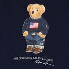 Boys Navy Blue Polo Bear Hooded Top, 1, hi-res