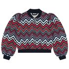 Girls Multi-Coloured Zig Zag Bomber Jacket, 1, hi-res
