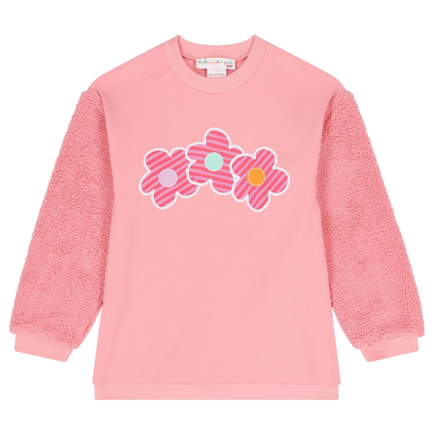 طقم ليجينز للبنات من الصوف مزين بالزهور باللون الوردى , 1, hi-res