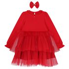 Girls Red Tulle Dress Set, 1, hi-res
