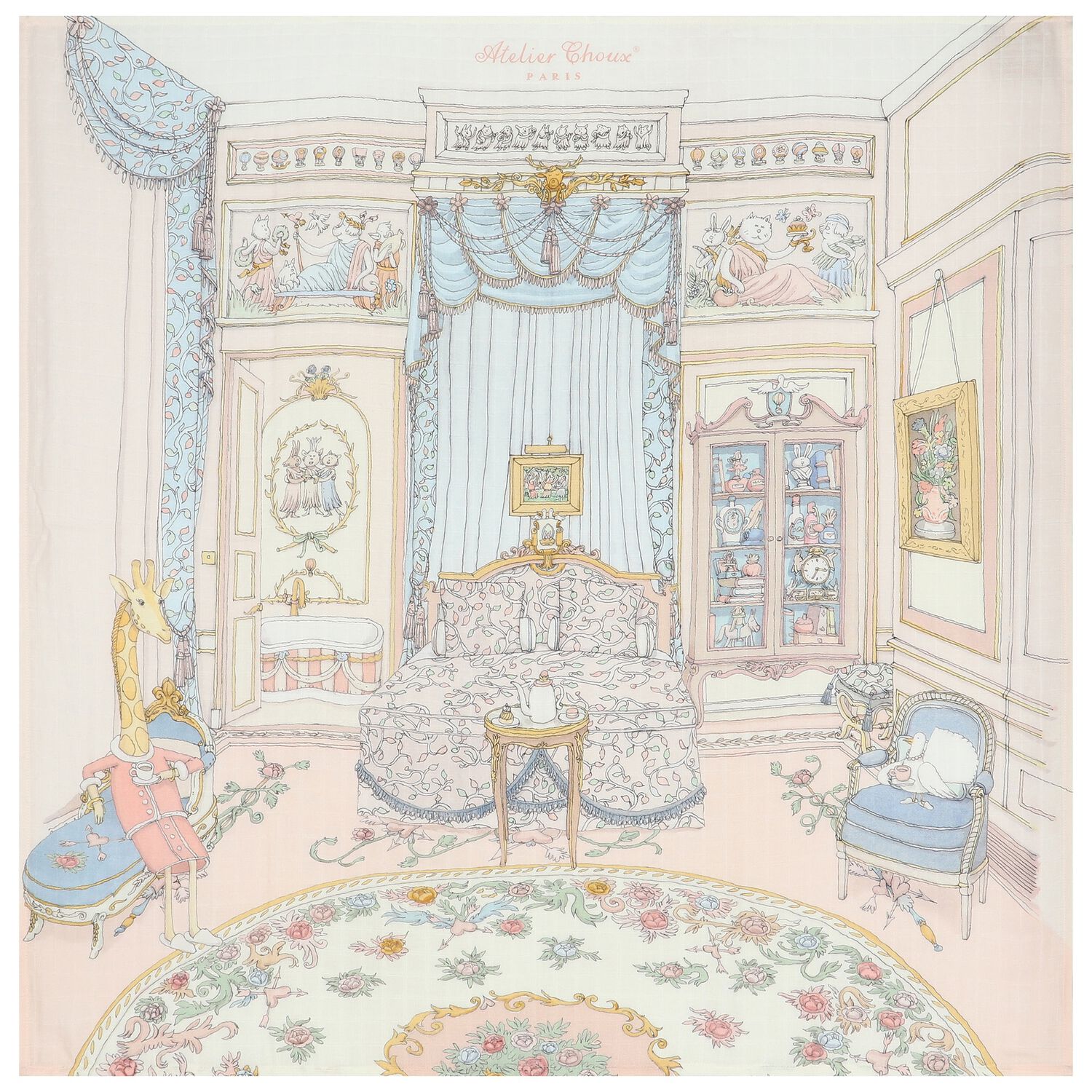 Baby Girls Pink French Bedroom Swaddle Carré Blanket, 1, hi-res image number null