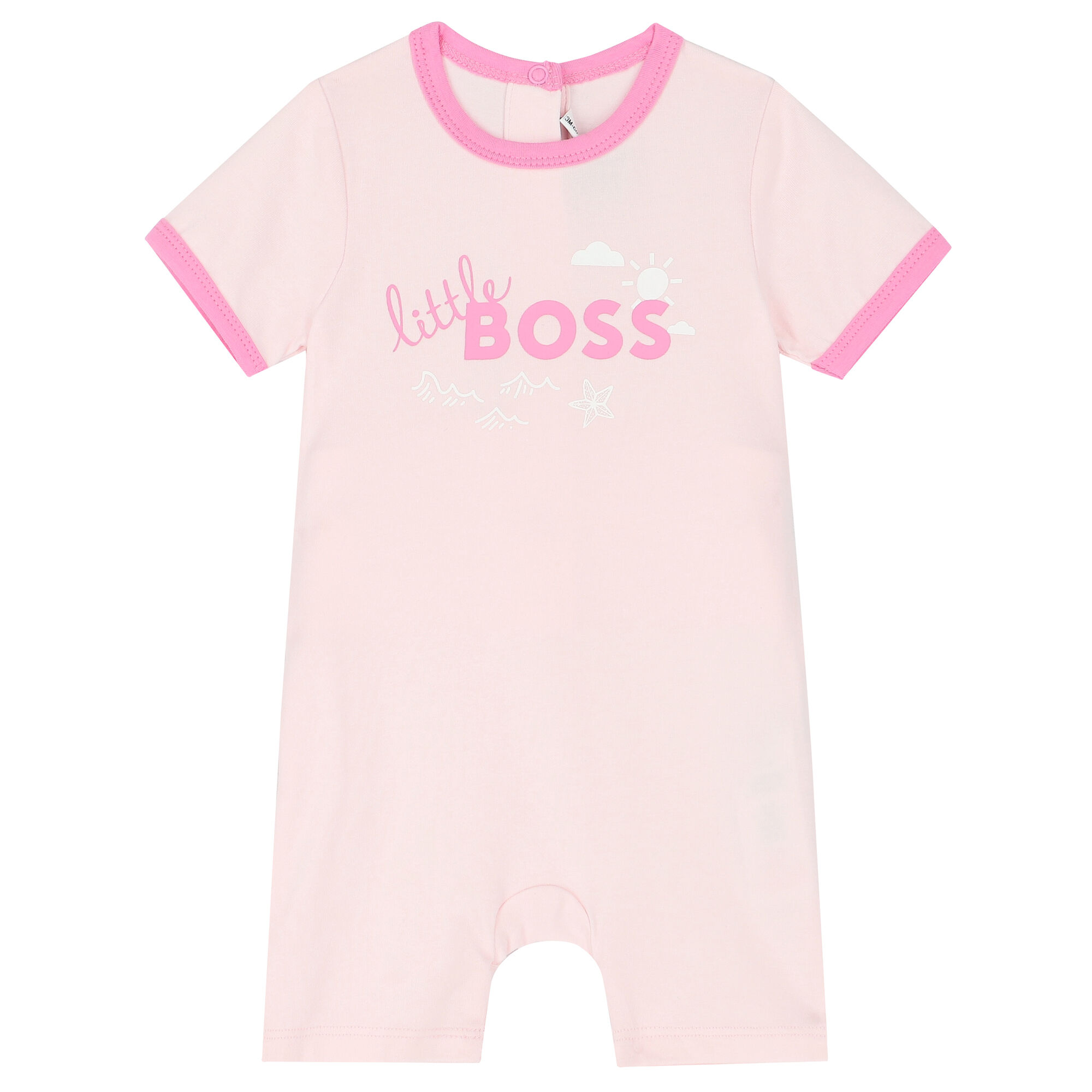 BOSS Baby Girls Pink Logo Romper Junior Couture UAE