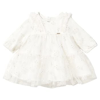 Baby Girls Ivory Floral Tulle Dress