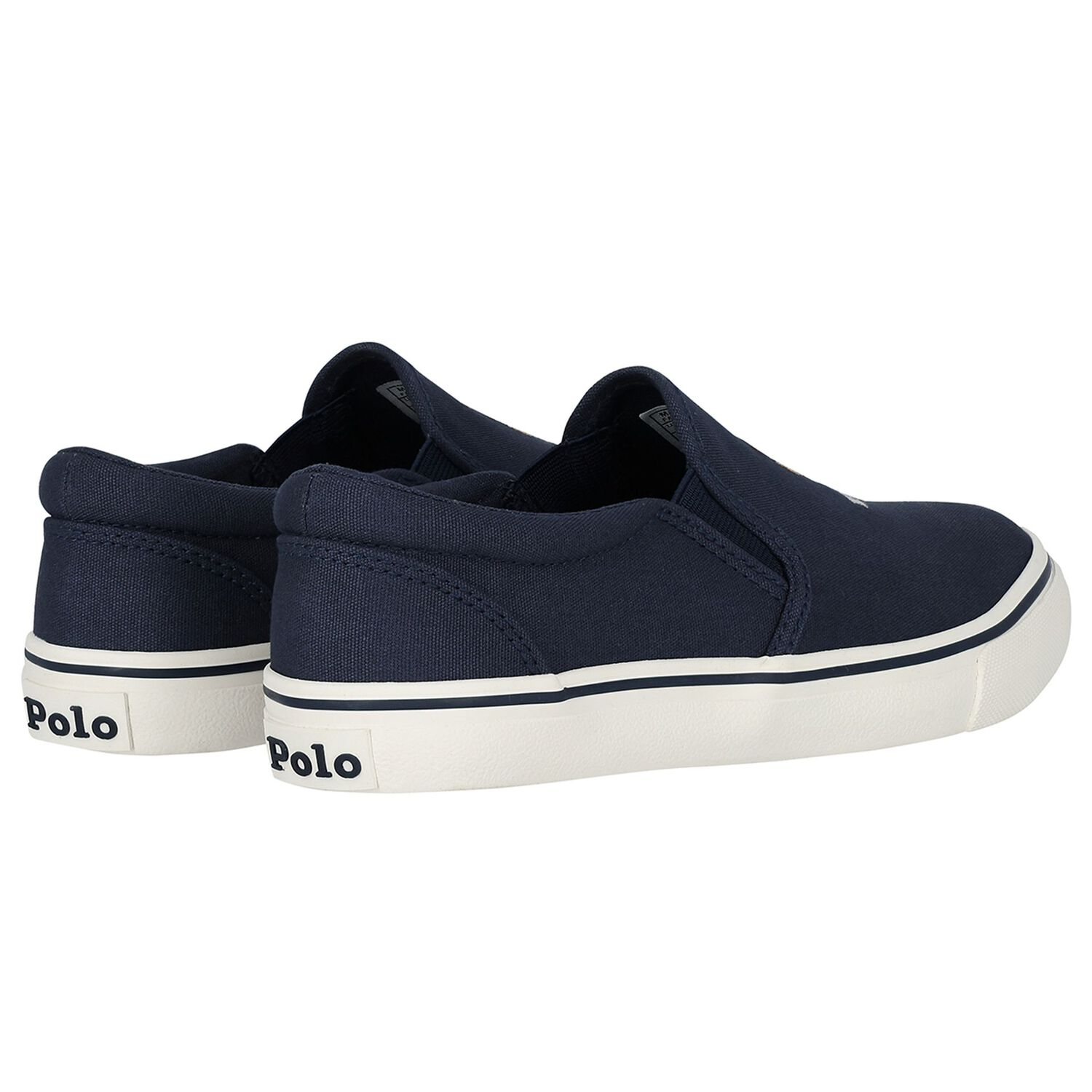 Boys Navy Blue Polo Bear Trainers, 1, hi-res