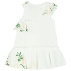 Girls Ivory & Green Floral Dress, 1, hi-res