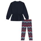 Girls Multi-Coloured Zig Zag Leggings Set, 1, hi-res