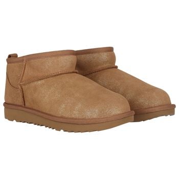 Girls Beige Classic Ultra Mini Suede Boots 
