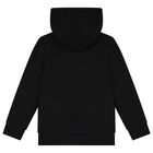 Boys Black Logo Hooded Top, 1, hi-res