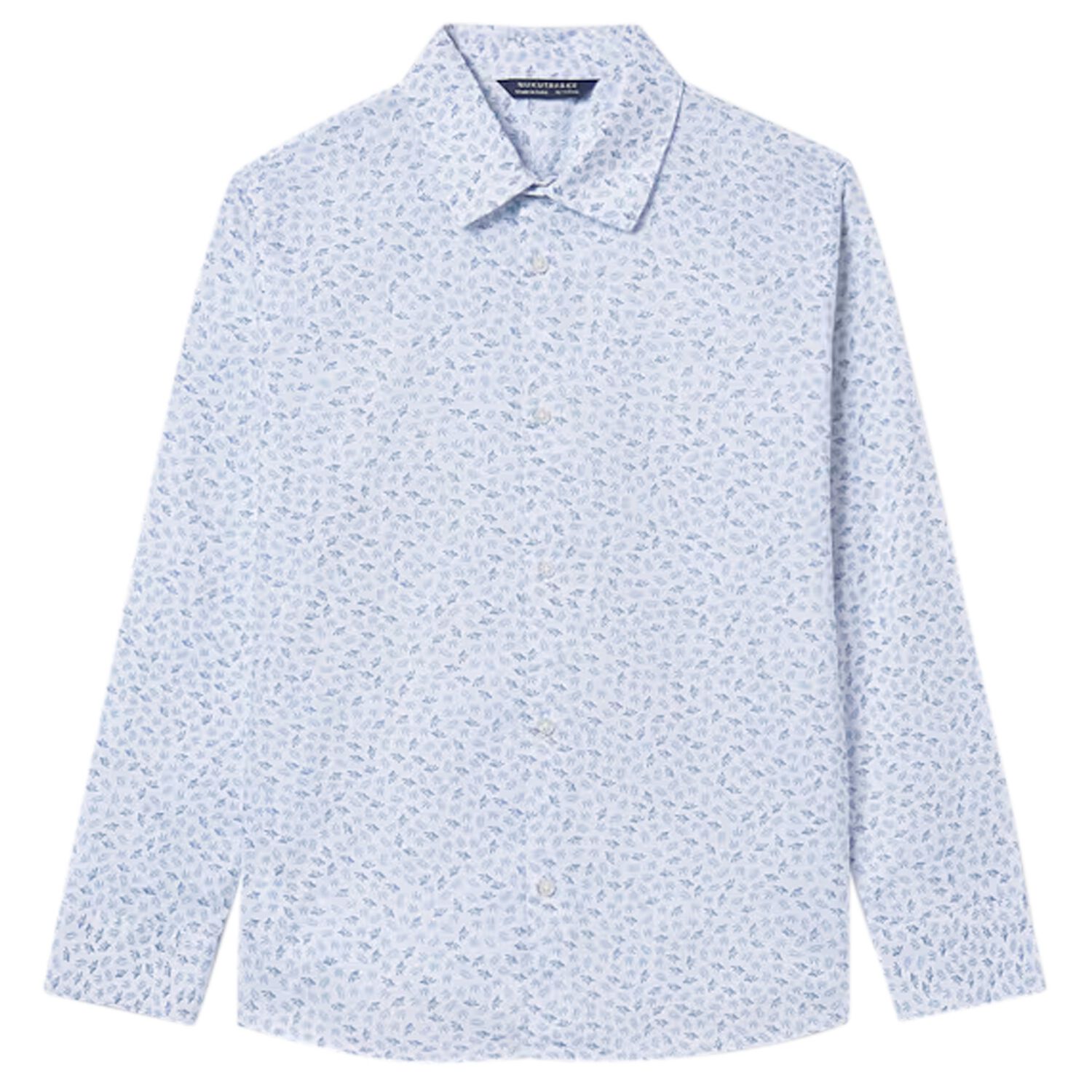Boys White & Blue Long Sleeve Shirt, 1, hi-res