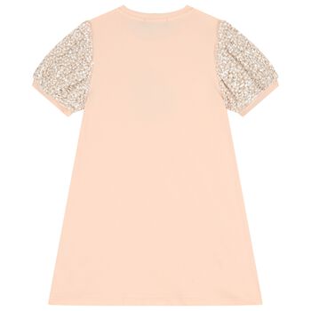 Girls Pink Bag Logo Dress