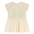 Younger Girls Ivory & Gold Logo Dress, 1, hi-res