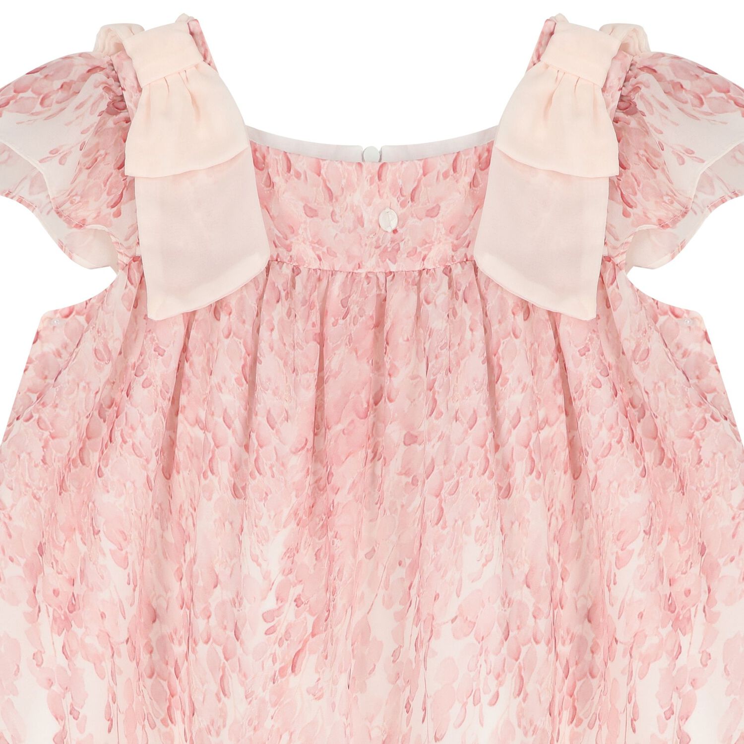 Girls Pink Chiffon Floral Dress, 1, hi-res