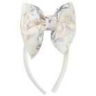 Girls Ivory Bow Headband, 1, hi-res