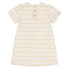 Younger Girls White & Gold Logo Dress, 1, hi-res
