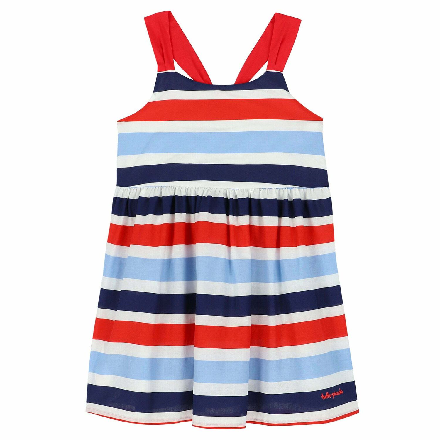 Girls Multi-Colored Striped Dress, 1, hi-res