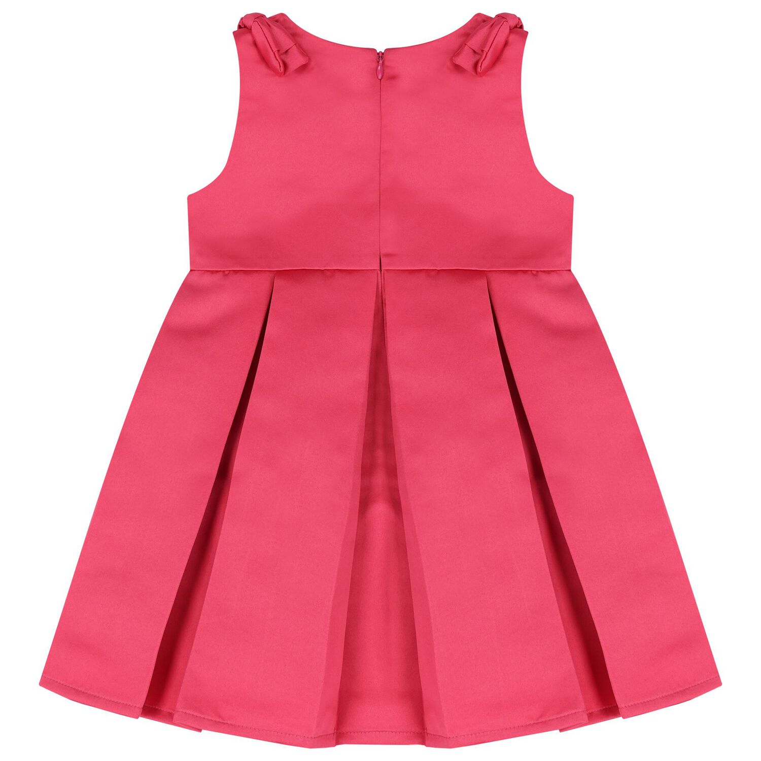 Younger Girls Pink Satin Dress Set, 2, hi-res