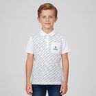 Boys White Logo Polo Shirt, 1, hi-res