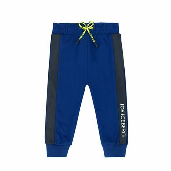 Younger Boys Blue Logo Joggers