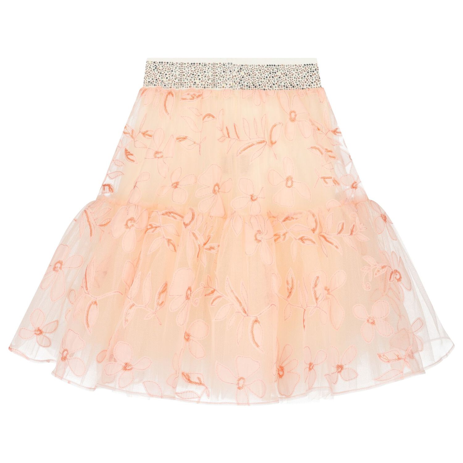 Girls Ivory & Pink Floral Skirt Set, 1, hi-res image number null