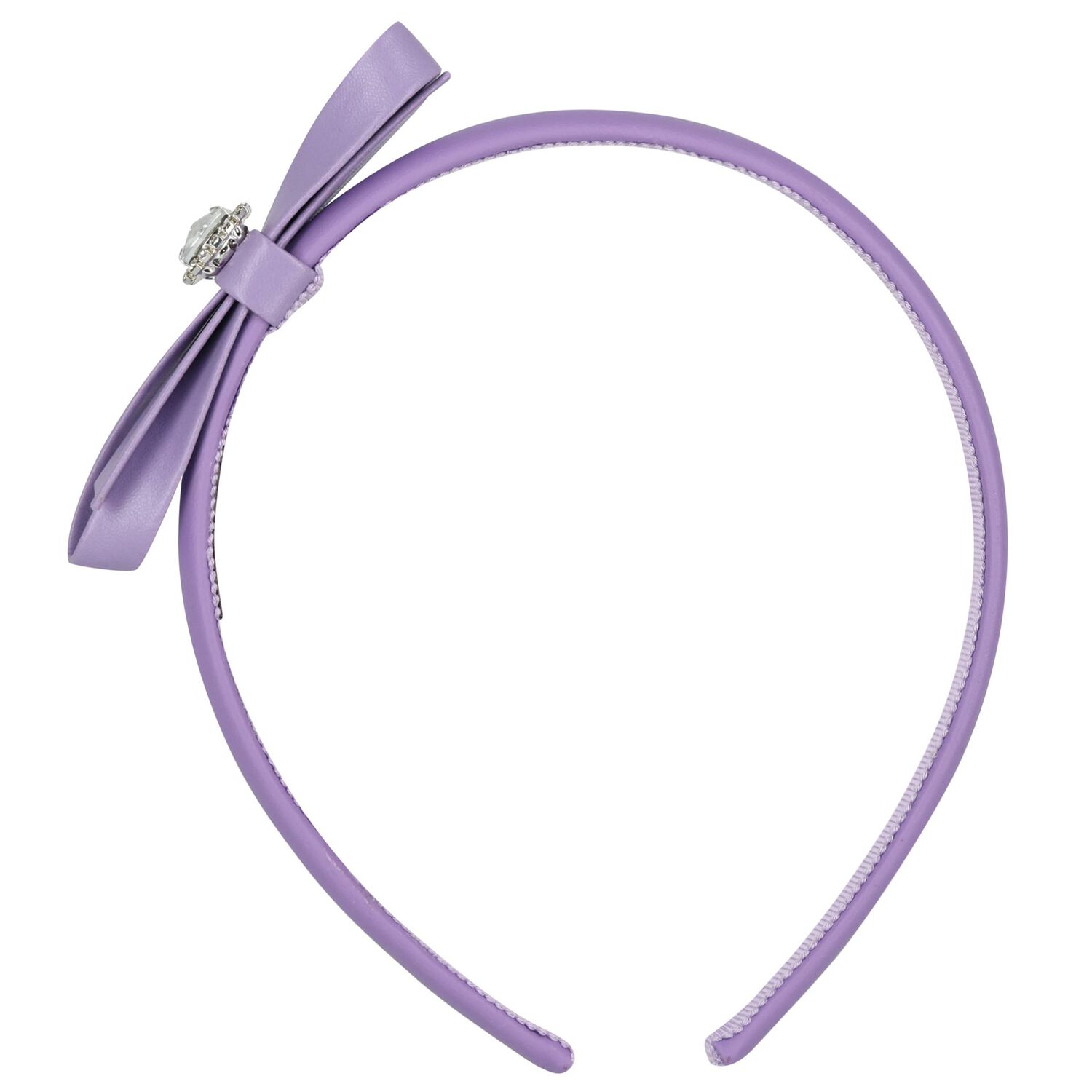 Girls Purple Bow Headband, 2, hi-res