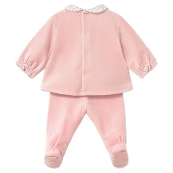 Baby Girls Pink Floral 2 Piece Babygrow