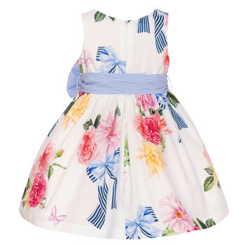 Girls White Floral Dress