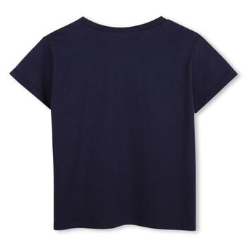 Girls Navy Blue Sequin T-Shirt
