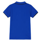Boys Blue Logo Polo Shirt, 1, hi-res